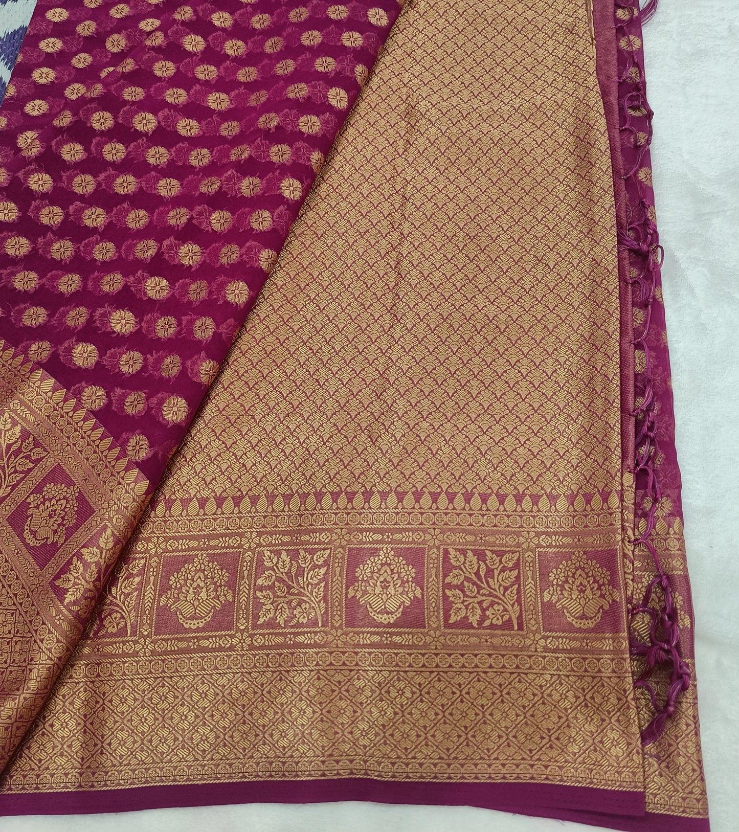 Purple Semi Georgette Silk Saree