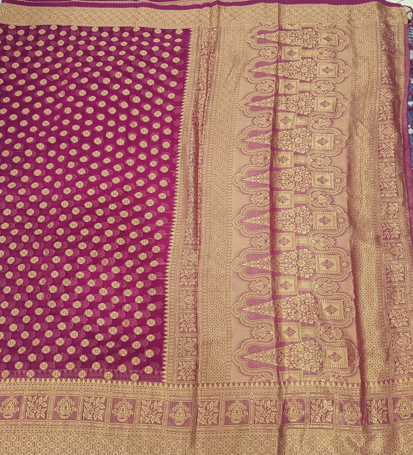 Purple Semi Georgette Silk Saree