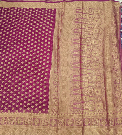 Purple Semi Georgette Silk Saree