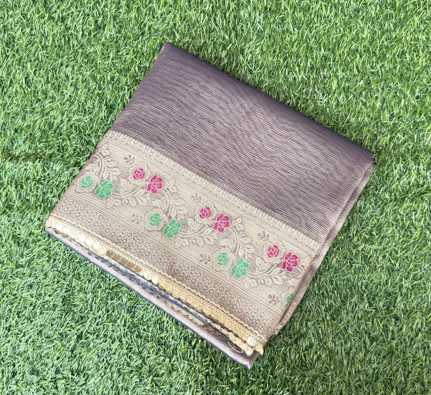 Livid Tissue Meenakari Kanchi Silk Saree