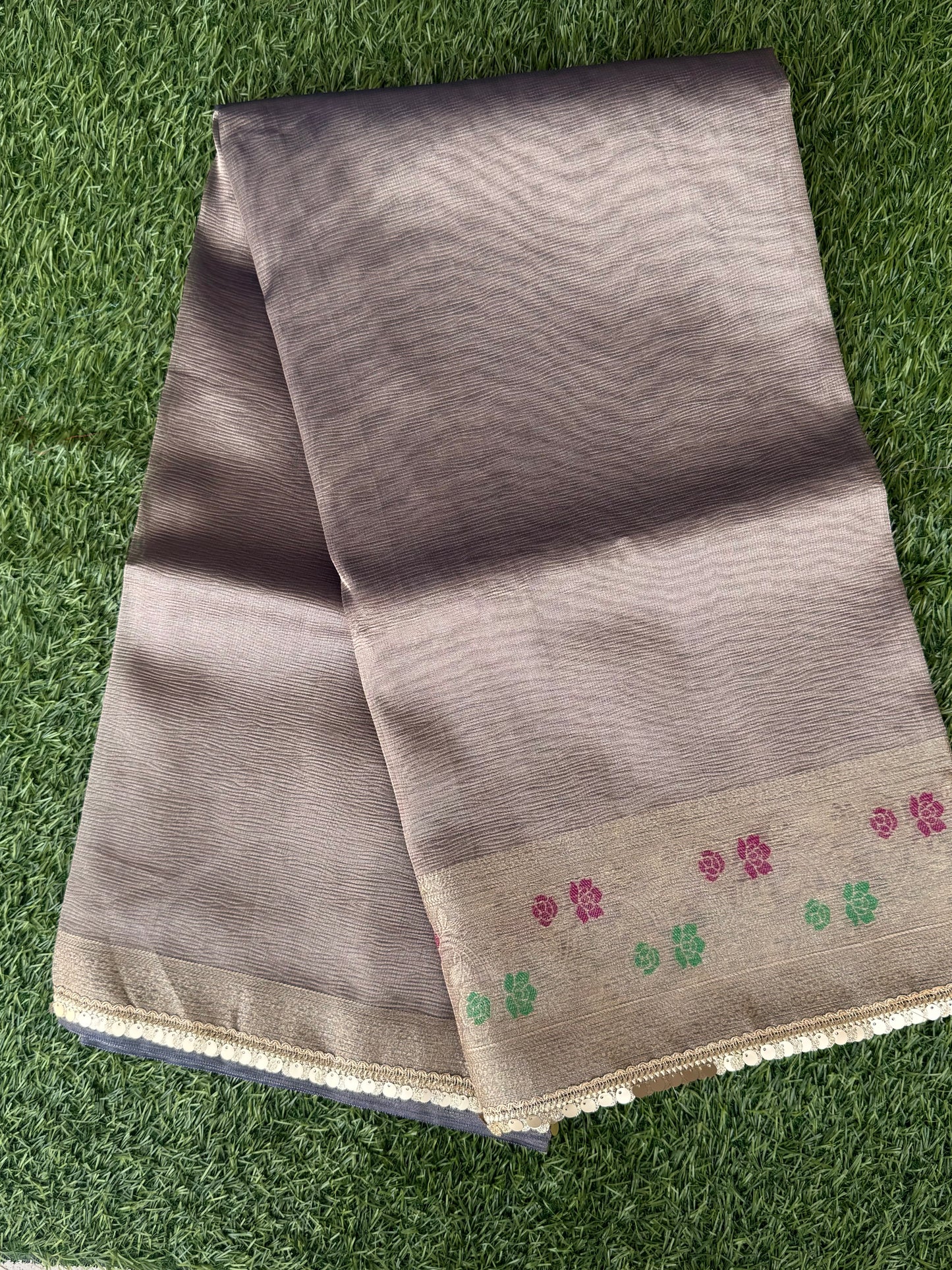 Livid Tissue Meenakari Kanchi Silk Saree