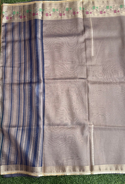 Livid Tissue Meenakari Kanchi Silk Saree